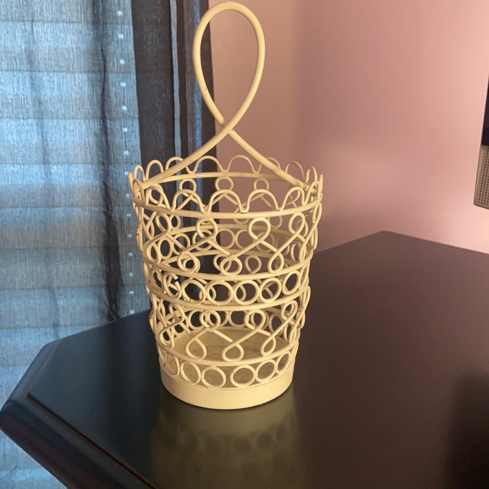 White Wired Pencil Holder